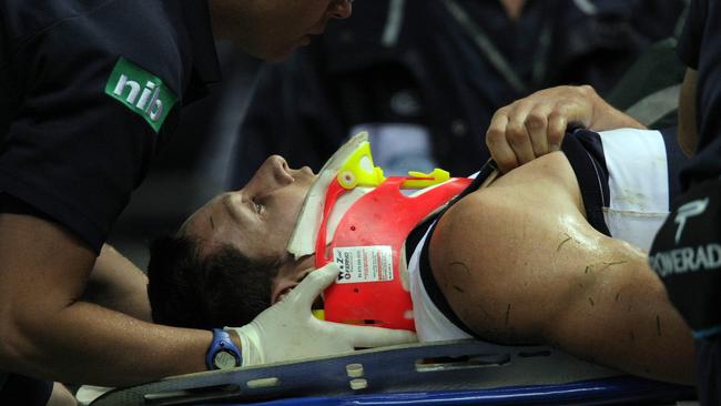 Taylor was stretchered from the ground, but played the following week.