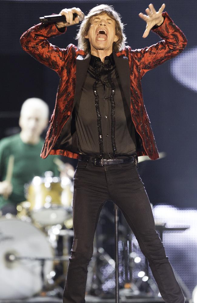 Mick Jagger of The Rolling Stones performs in Abu Dhabi, United Arab Emirates.