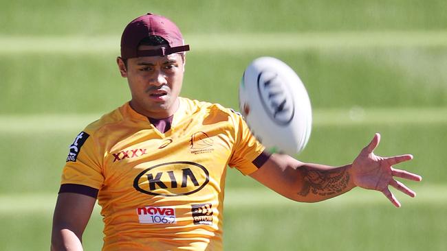 Anthony Milford at Brisbane Broncos training. Picture: Liam Kidston