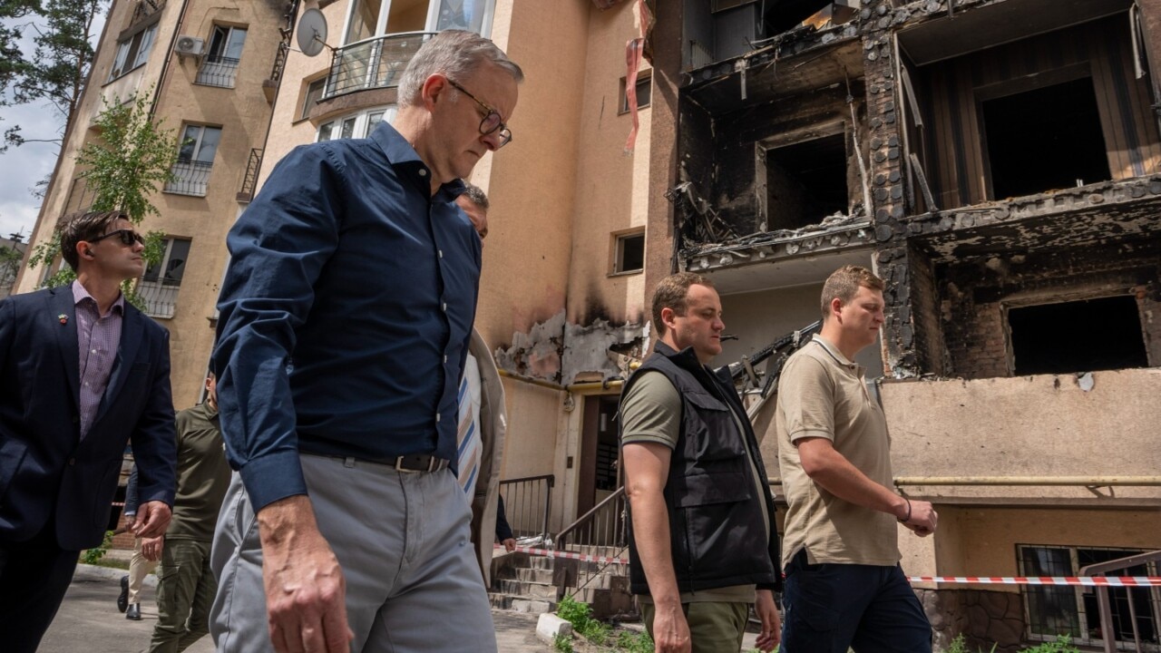 ‘Devastating’: Albanese visits war-ravaged towns in Ukraine