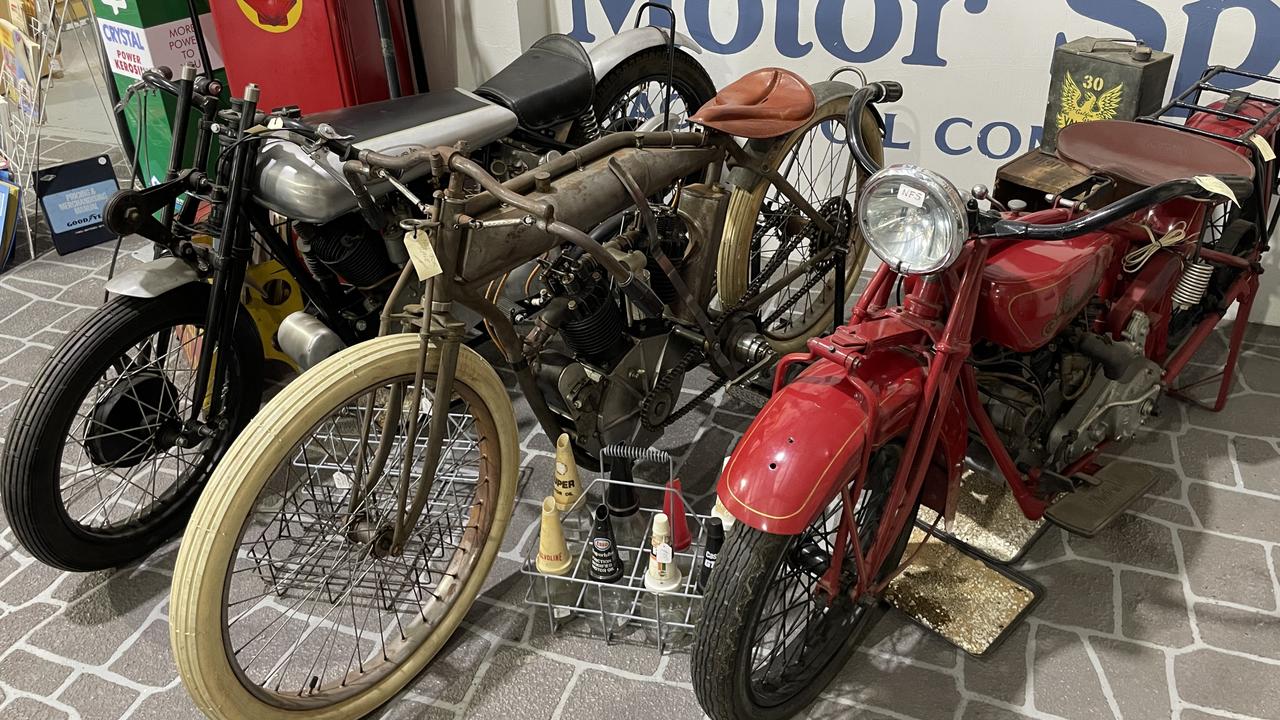 Vintage motorbikes from Roadside Relics on Brisbane Road, Gympie.