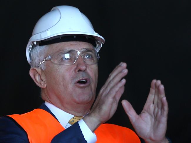 Federal Election 2016 16/5/16: Day 8 of the Federal Election campaign. In the first hard hat of his campaign, Prime Minister Malcolm Turnbull inspects high speed support vessels built for Oman as he visits the Austal Shipping Yard  , in the Federal seat of  Fremantle , Henderson, south of Perth. Pic Lyndon Mechielsen/News Corp.