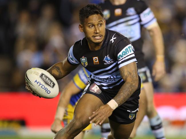 Ben Barba of the Sharks in action during the Round 17 NRL match between the Cronulla-Sutherland Sharks and the Parramatta Eels.