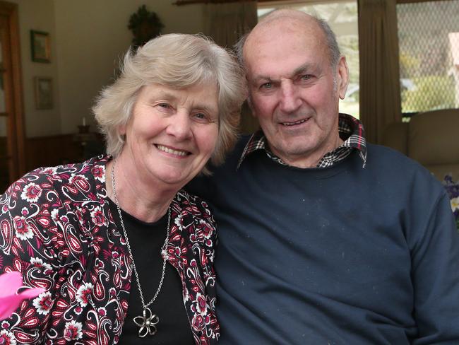 George and Wilma Tromp were relieved missing son Mark was safe and well. Picture: David Crosling