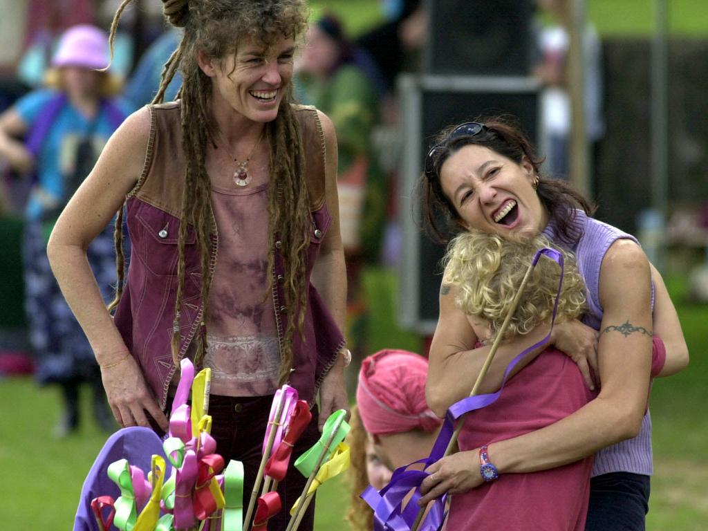 Like old times, Hippies converge at Tha Channon for a 30th anniv. of the Aquarius Festival near Nimbin NSW. pic Lyndon Mechielsen 11/5/03