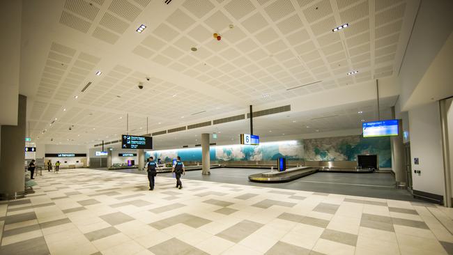 A baggage reclaim area at Gold Coast Airport’s new terminal. Picture: Nigel Hallett.