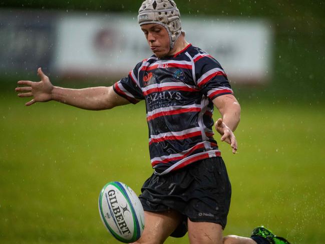 Round 13 Darwin Rugby Union: Casuarina v Palmerston at Rugby Park. Croc's Fly Half Nathan Dixon Photograph: Che Chorley