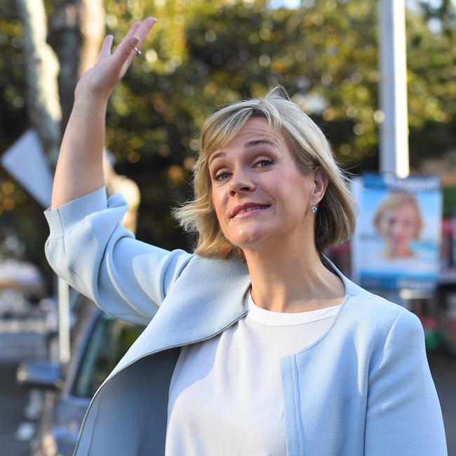 Independent candidate for Warringah Zali Steggall voted this morning. Picture: Dylan Coker