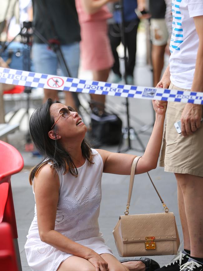 Vivian Vo, 49, breaks down after Ledinh’s death. Picture: John Grainger