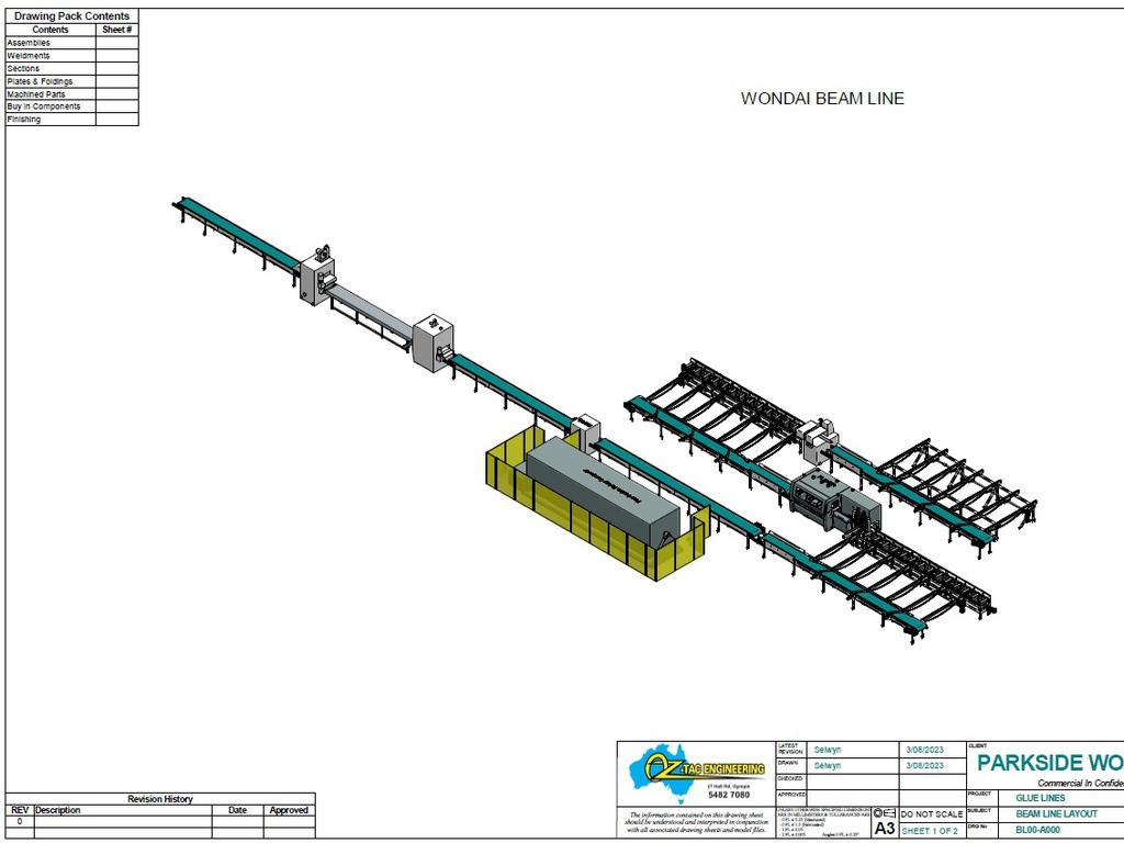 Plans for a new wooden and laminated product manufacturing plant in Wondai. Image: SBRC.