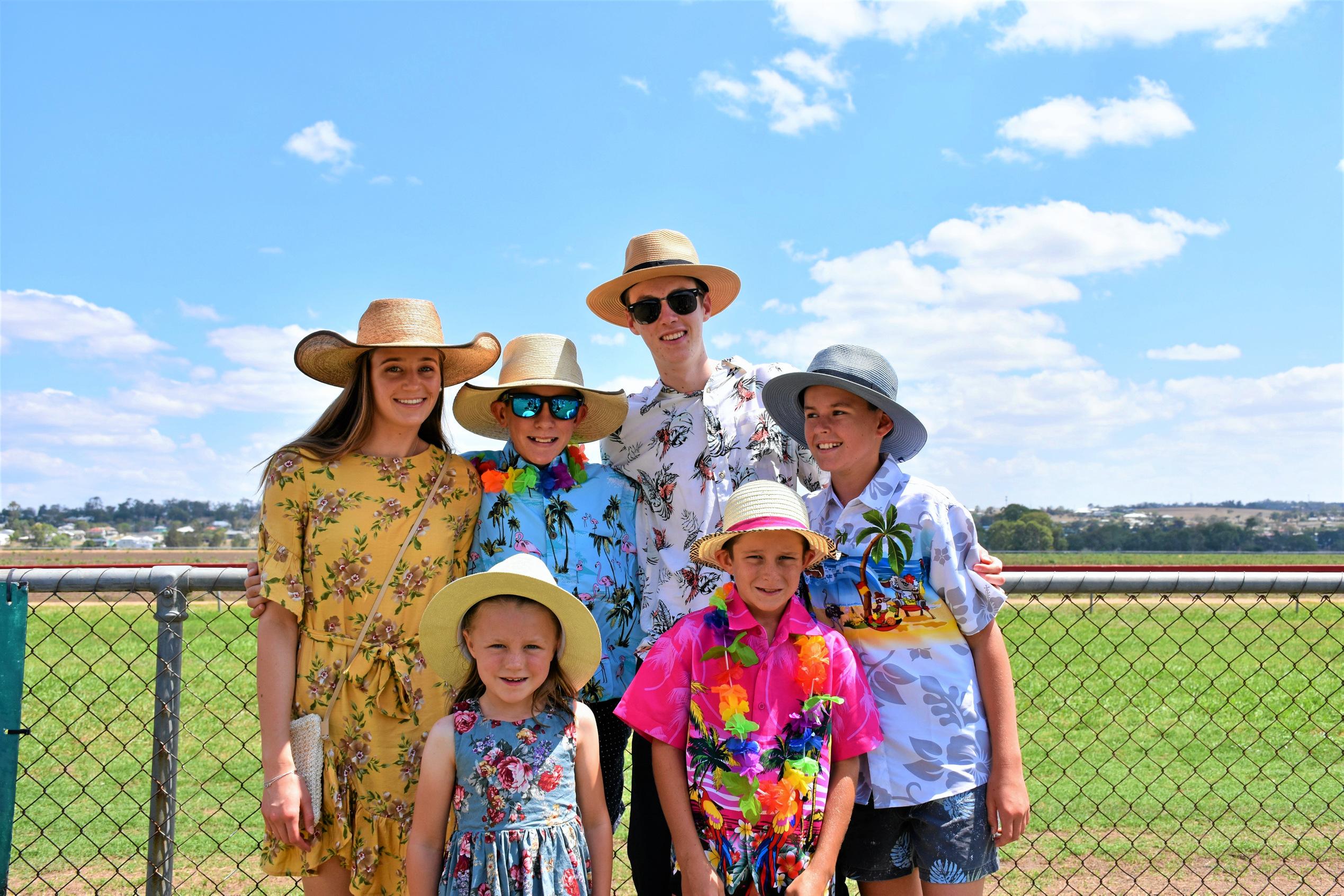 RACES FOR ALL AGES: Sophie Williams, Laura Worboys, Marty Worboys, Tommy Worboys, Bayley Williams and Cooper Williams enjoy the Warwick Turf Club Boxing Day races. Picture: Emily Clooney