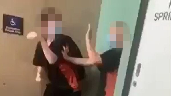 Footage of a second fight at the Whyalla Secondary College. Picture 7NEWS