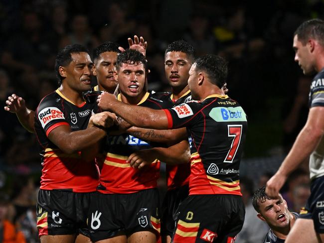 Jake Averillo started in the halves for the Dolpins. Picture: Emily Barker/Getty Images