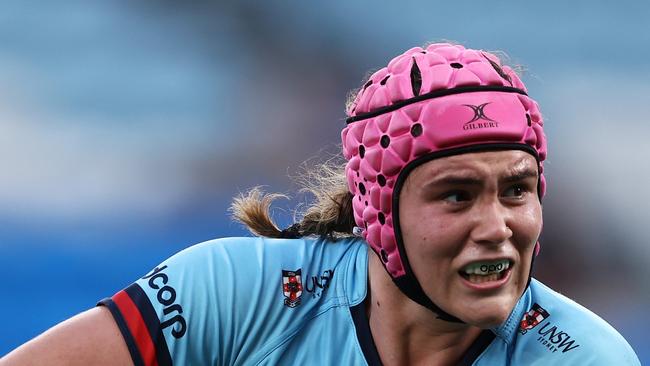 SYDNEY, AUSTRALIA - MARCH 24:  Piper Duck of the Waratahs passes during the Super W match between NSW Waratahs Women and Western Force at Allianz Stadium, on March 24, 2023, in Sydney, Australia. (Photo by Matt King/Getty Images)