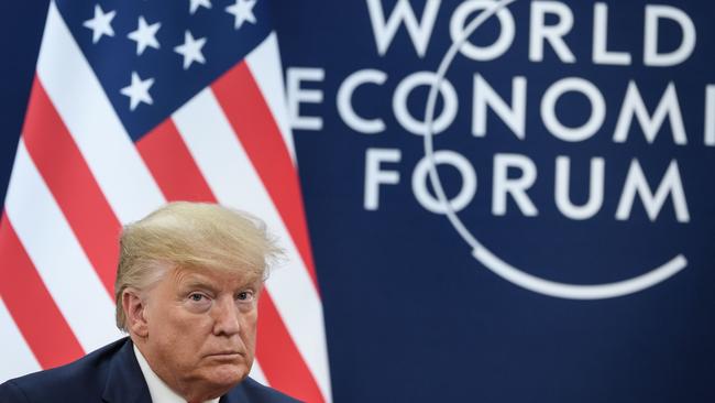 US president Donald Trump during the World Economic Forum.