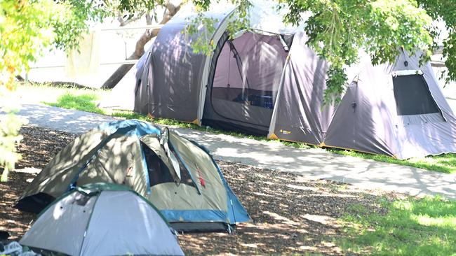 Homeless tents under William Jolly Bridge. Pic: John Gass