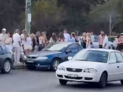 Insane line for the pub at 9am. Picture: Instagram@bondi_lines