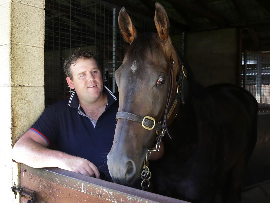 Benjamin Smith in the stables with In Her Time.