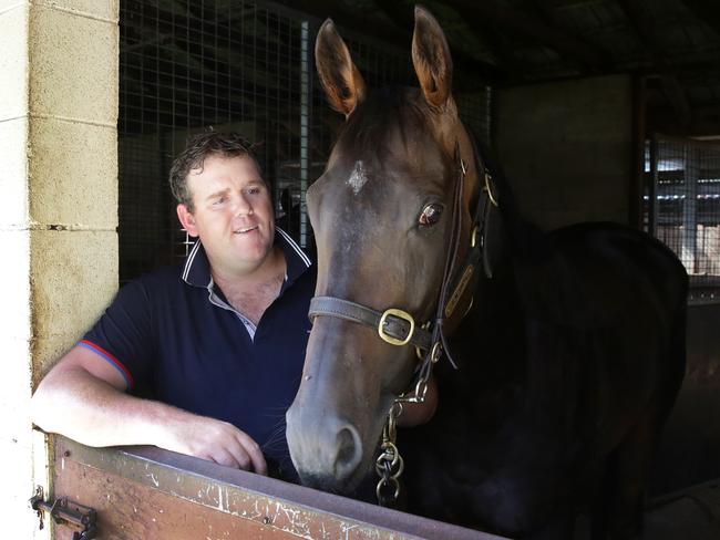 Benjamin Smith in the stables with In Her Time.