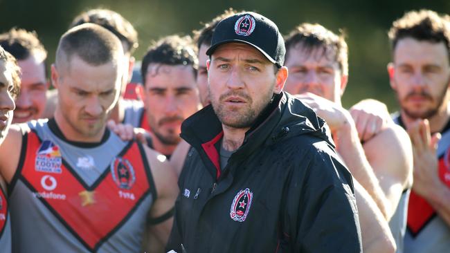 Rostrevor Old Collegians co-coach Will O’Malley remains sidelined with injury. Picture: Dean Martin