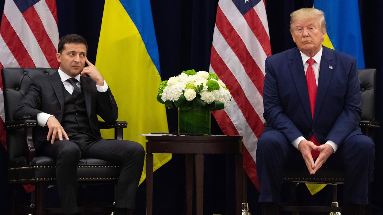 Former US President Donald Trump (R) and Ukrainian President Volodymyr Zelensky during a meeting in New York in 2019, of the United Nations General Assembly. Picture: AFP