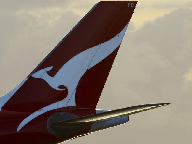 Generic pics of Sydney Airport.  Qantas logo on tail of plane. Pic Jenny Evans