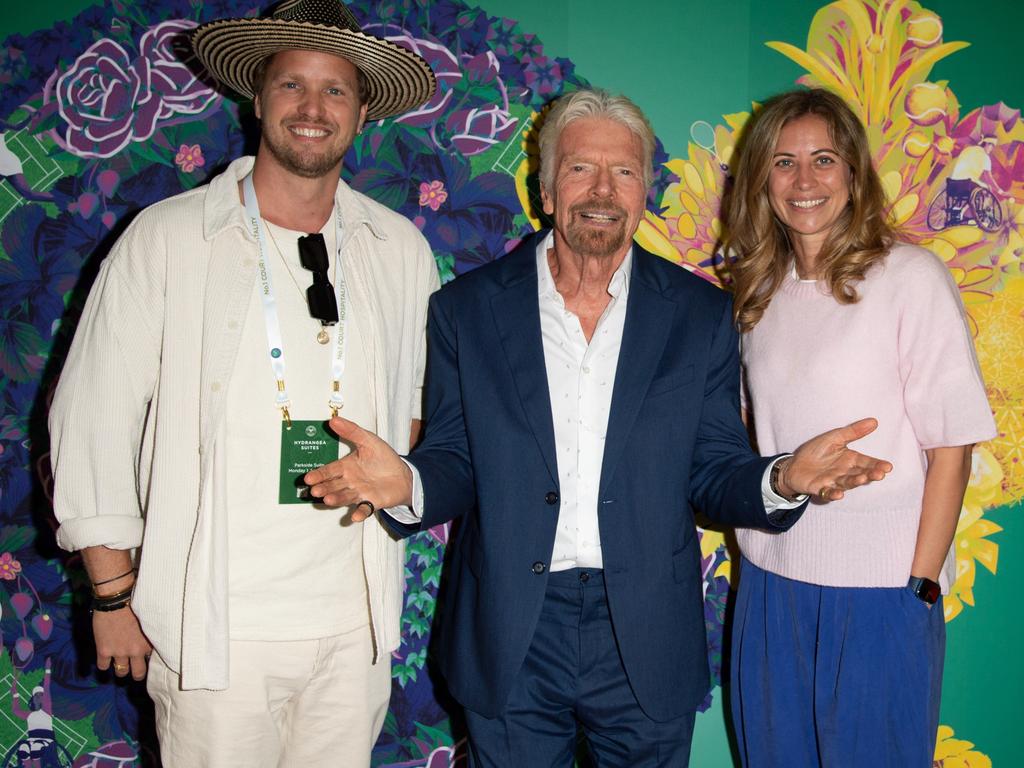 Sam Branson, Richard Branson and Holly Branson attend The Championships, Wimbledon 2024. Picture: Eamonn M. McCormack/Getty Images for AELTC