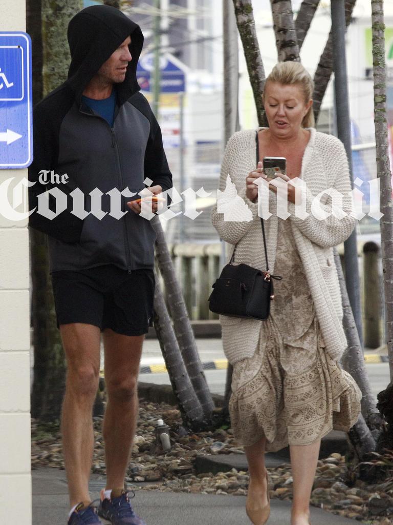 Former Billabong CEO Matthew Perrin and partner Belinda Otton on the Gold Coast today. Picture: WP Media