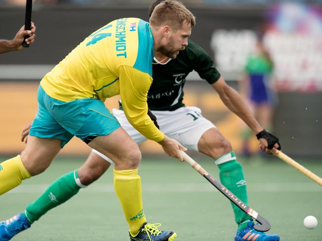 The Kookaburras will hope for goals galore from striker Aaron Kleinschmidt. Picture: World Sport Pics