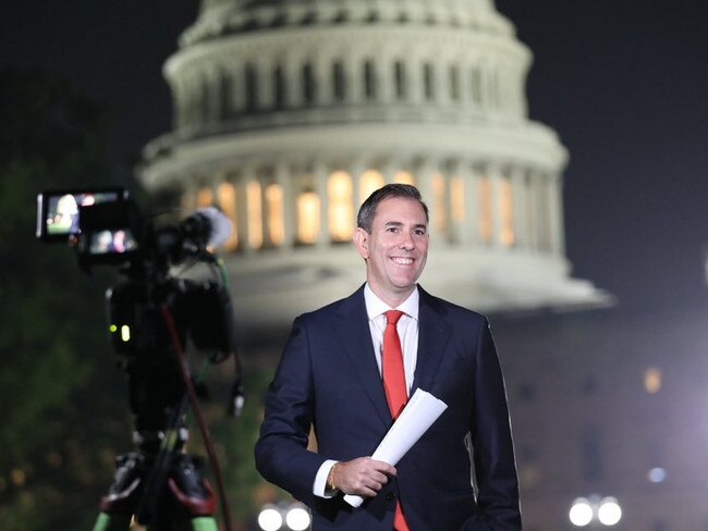 Treasurer Jim Chalmers, in Washington DC yesterday. Source - https://twitter.com/JEChalmers/status/1780891269230961032