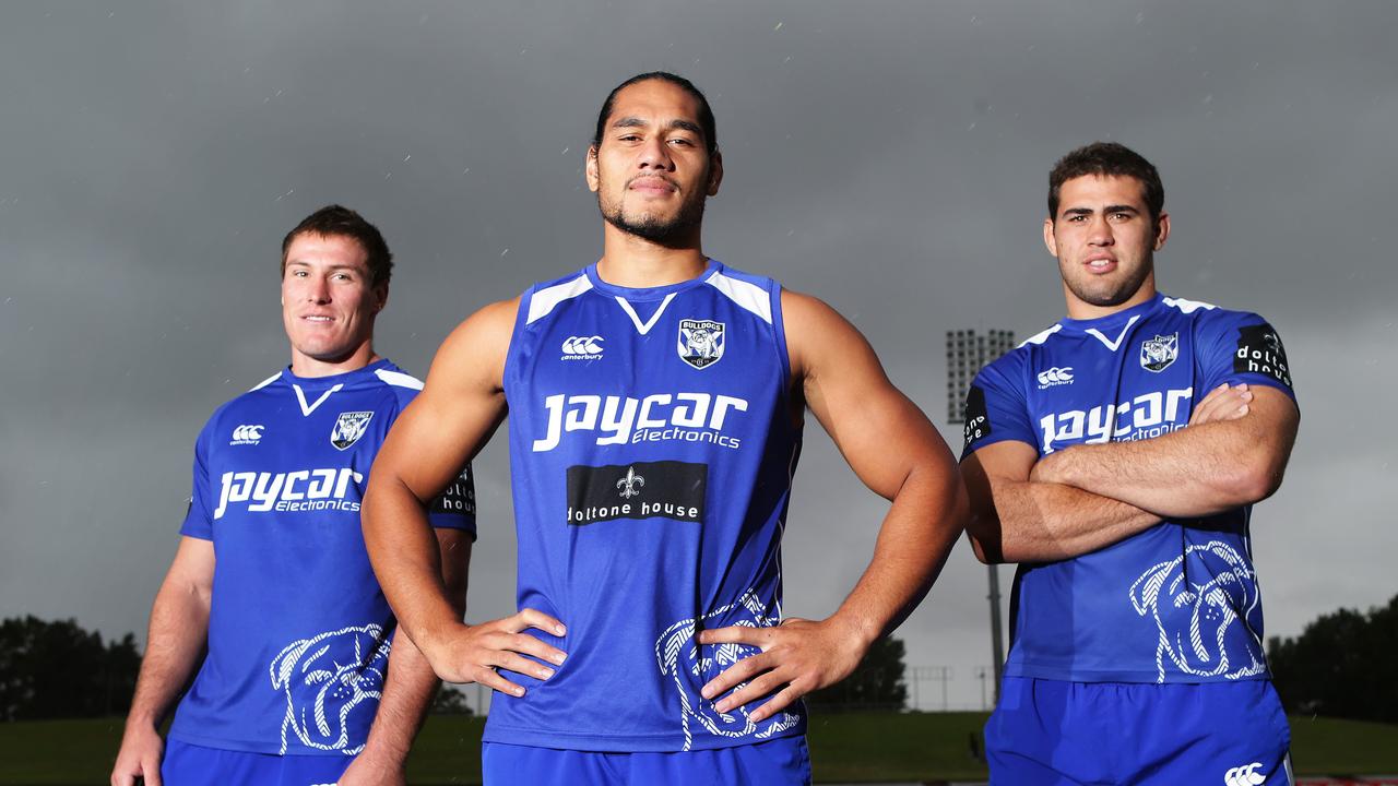 Back in the day as Bulldogs young guns: Josh Jackson, Marty Taupau and Dale Finucane.