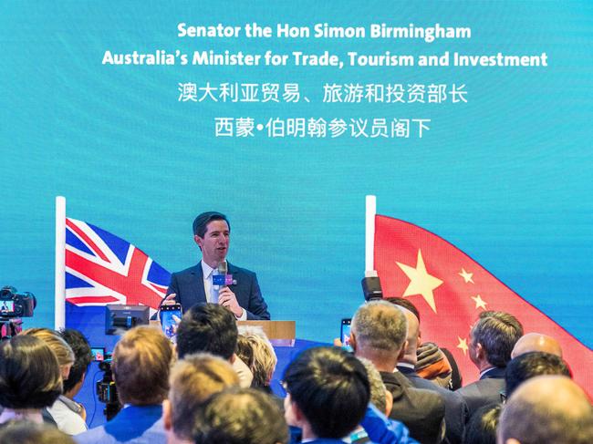 Federal Minister for Trade, Tourism & Investment Simon Birmingham on day two of the China International Import Expo in Shanghai, officially opening the Australian Pavilion.Photo credit: DFAT/Chris Crerar