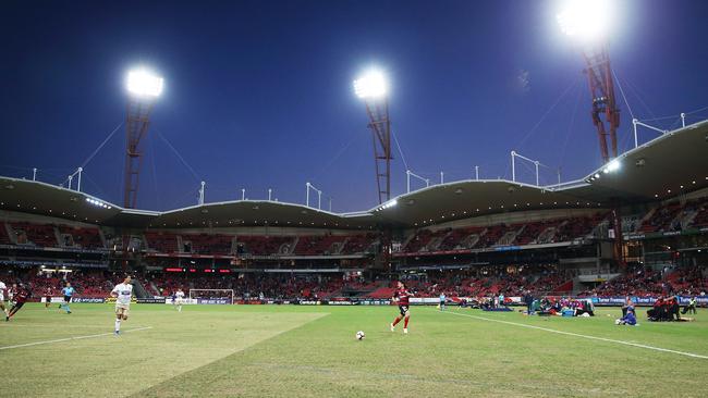 A-League players are used to poor pitches — but not dangerous ones. (Matt King/Getty Images)