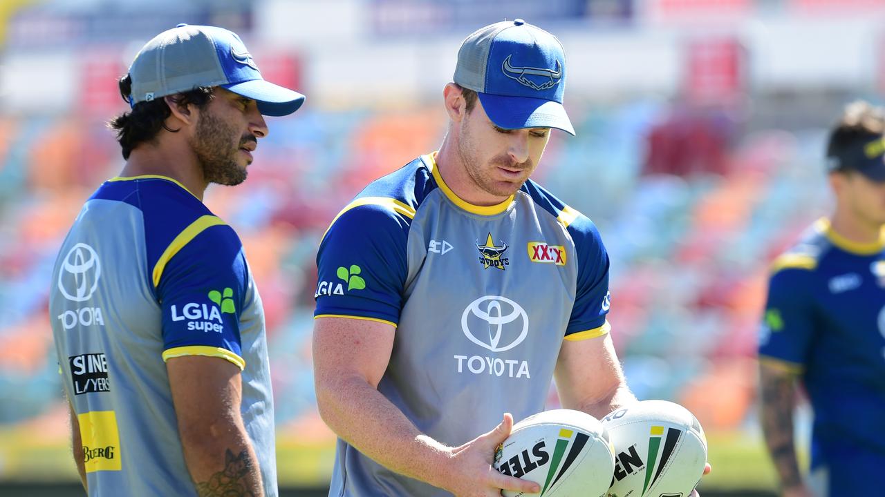 Johnathan Thurston and Michael Morgan will be key teachers for Dearden. Picture: Evan Morgan