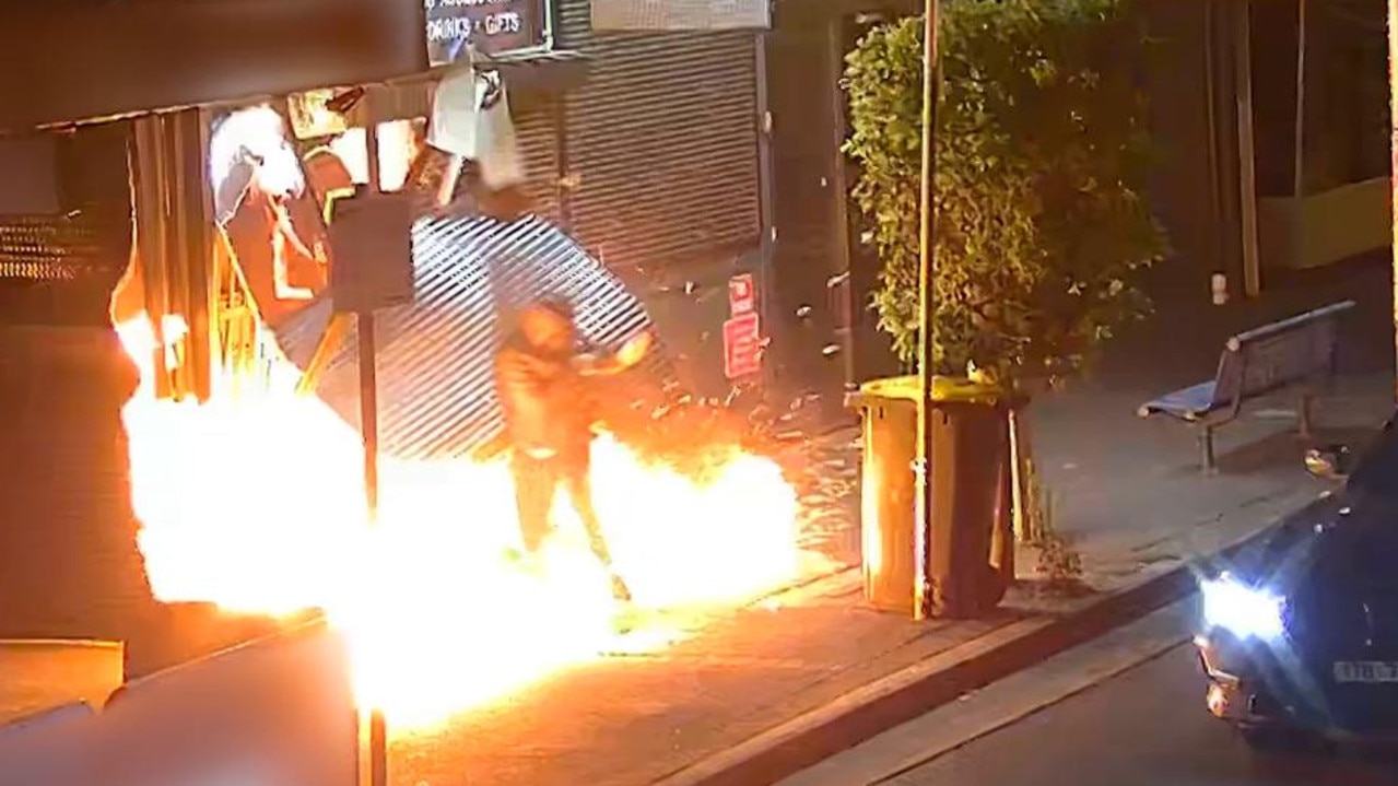 Police have released dramatic footage of a arson attack on a Glenroy tobacco store