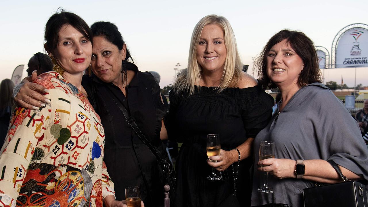 Slivija Majetic, Jeanette Samaha, Liz Cruse and Helen Wilkinson at the launch of the Darwin Cup Carnival at the Darwin Turf Club. Picture: Keri Megelus