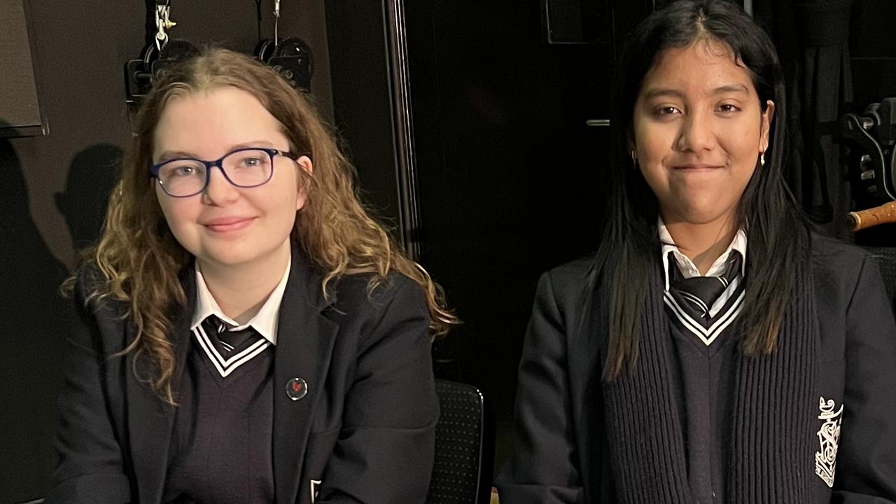 Adelaide High School debaters Ruth and Naisha Subha. Picture: Supplied