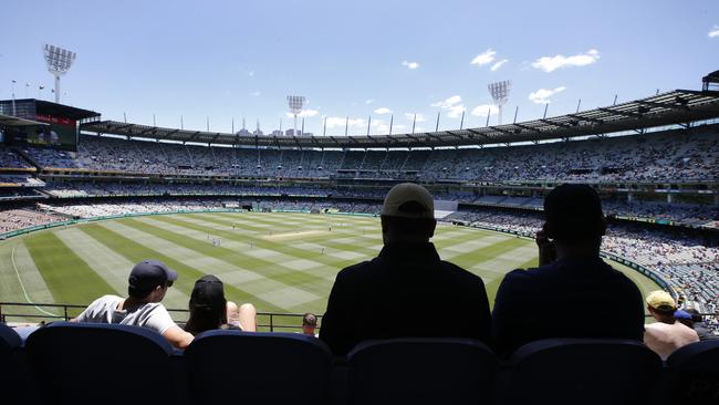 People sitting in zone 5 on day two of the Test are urged to get tested. Picture: David Caird