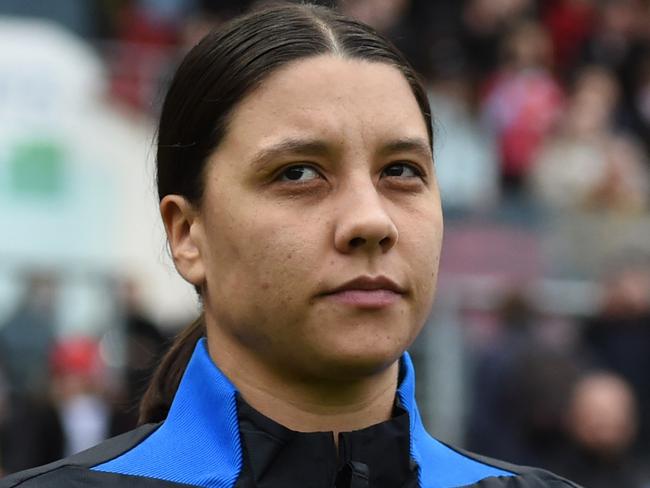 BRISTOL, ENGLAND - DECEMBER 17: Sam Kerr of Chelsea walks out prior to the Barclays WomenÃÂ´s Super League match between Bristol City and Chelsea FC at Ashton Gate Stadium on December 17, 2023 in Bristol, England. (Photo by Harriet Lander - Chelsea FC/Chelsea FC via Getty Images)