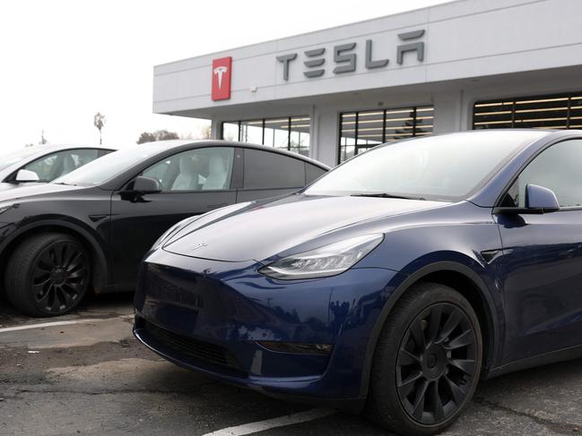 Tesla cars at a dealership in Corte Madera, California. Picture: Justin Sullivan/Getty Images/AFP