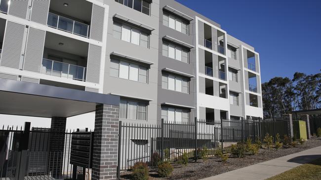 An apartment block at 40 Applegum Crescent, North Kellyville has at least 21 fire safety issues, according to a Hills Shire Council report. Picture: David Swift.