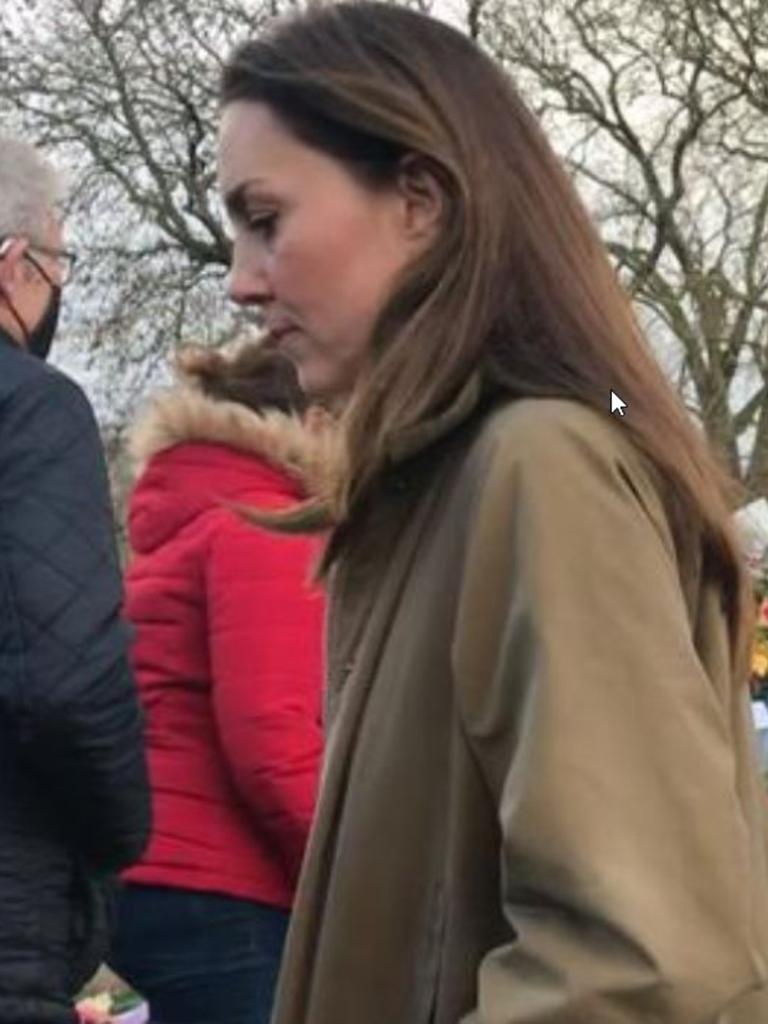 The Duchess of Cambridge paid her respects to Sarah Everard at Clapham Common. Picture: Twitter/Instagram