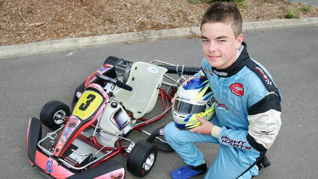 Scott McLaughlin as a 15-year-old with his Formula 3 go-kart.