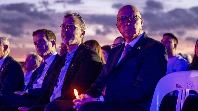 Opposition Leader Peter Dutton at the Jewish community gathering in Sydney on Monday night. Picture: Jeremy Piper