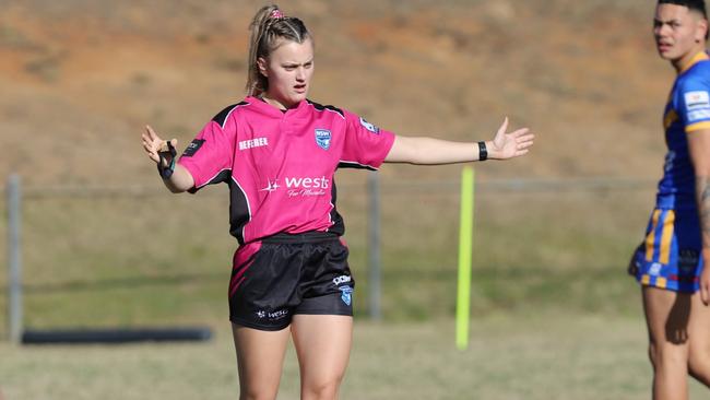 Referee Rhianna Borg on first grade debut. Picture: Steve Montgomery