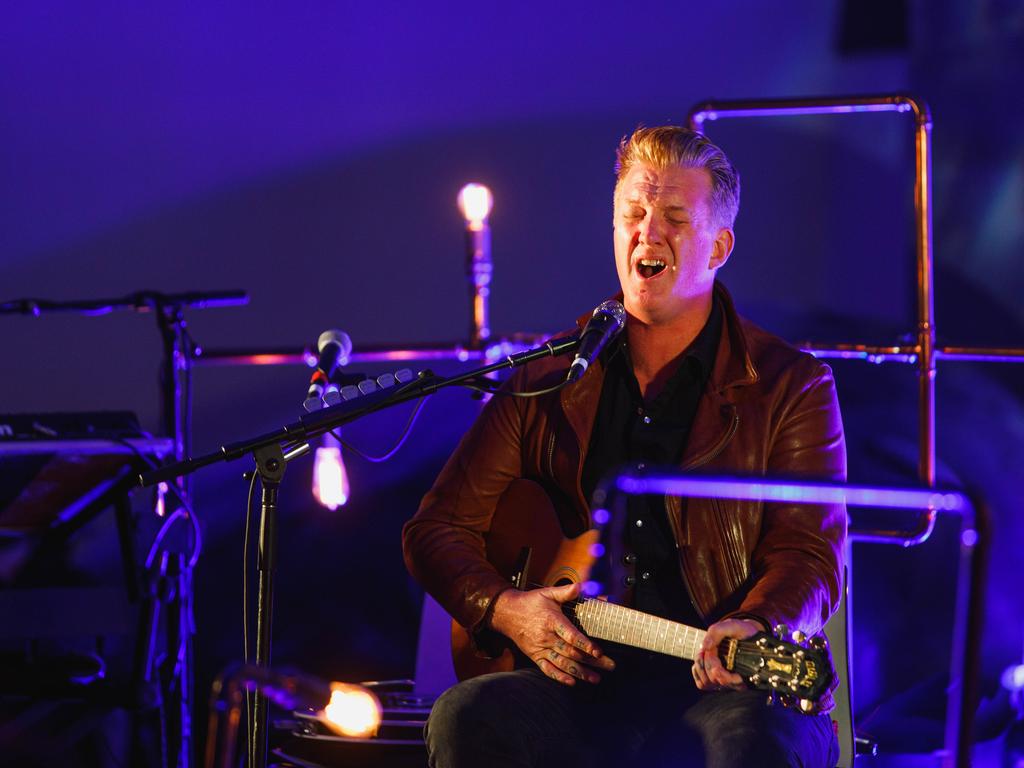 Josh Homme performing a charity gig with Queens of the Stone Age at Mona’s Nolan Gallery in Hobart during 2018. Picture: Mona