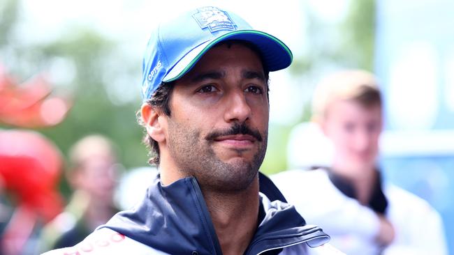 SPA, BELGIUM - JULY 26: Daniel Ricciardo of Australia and Visa Cash App RB arrives in the paddock prior to practice ahead of the F1 Grand Prix of Belgium at Circuit de Spa-Francorchamps on July 26, 2024 in Spa, Belgium. (Photo by Mark Thompson/Getty Images)