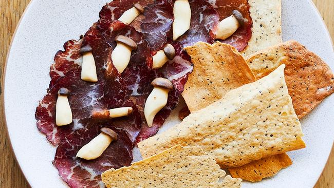 Bresaola and lavosh. Picture: Gareth Sobey