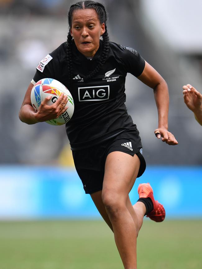 Tyla Nathan-Wong on the burst for New Zealand. Picture: AAP Image/Dean Lewins.