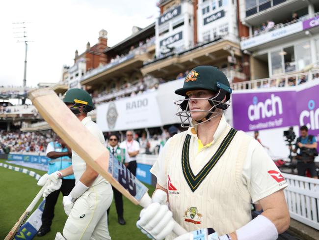 Steve Smith prepares to walk onto the ground ahead of the third session of Day Two. Picture: Getty Images